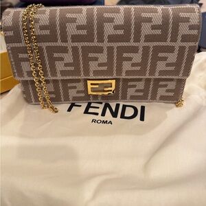 Fendi Beige Chain Shoulder Bag